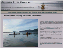 Tablet Screenshot of columbiariverkayaking.com